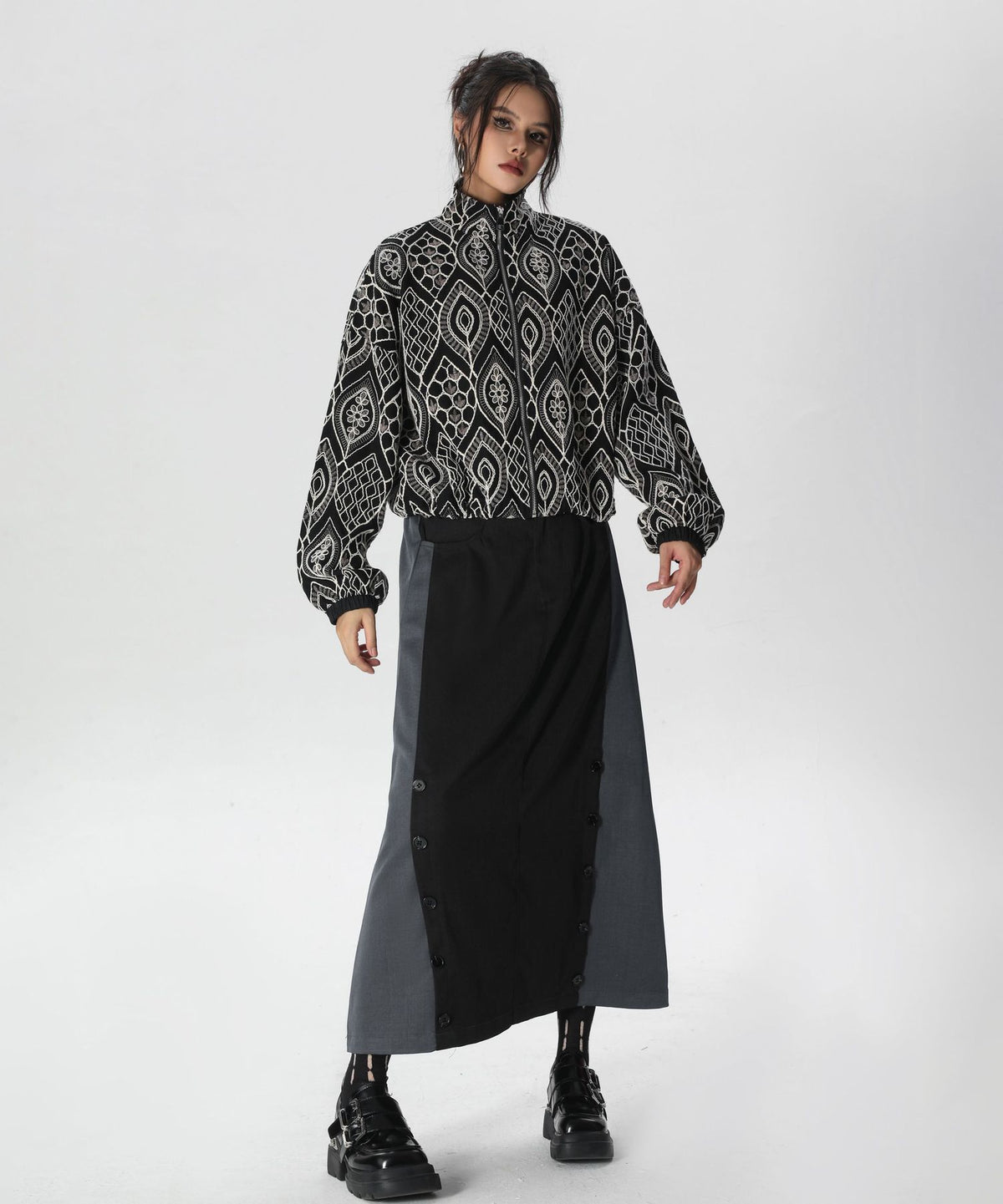 Ornate Pattern Zip Jacket