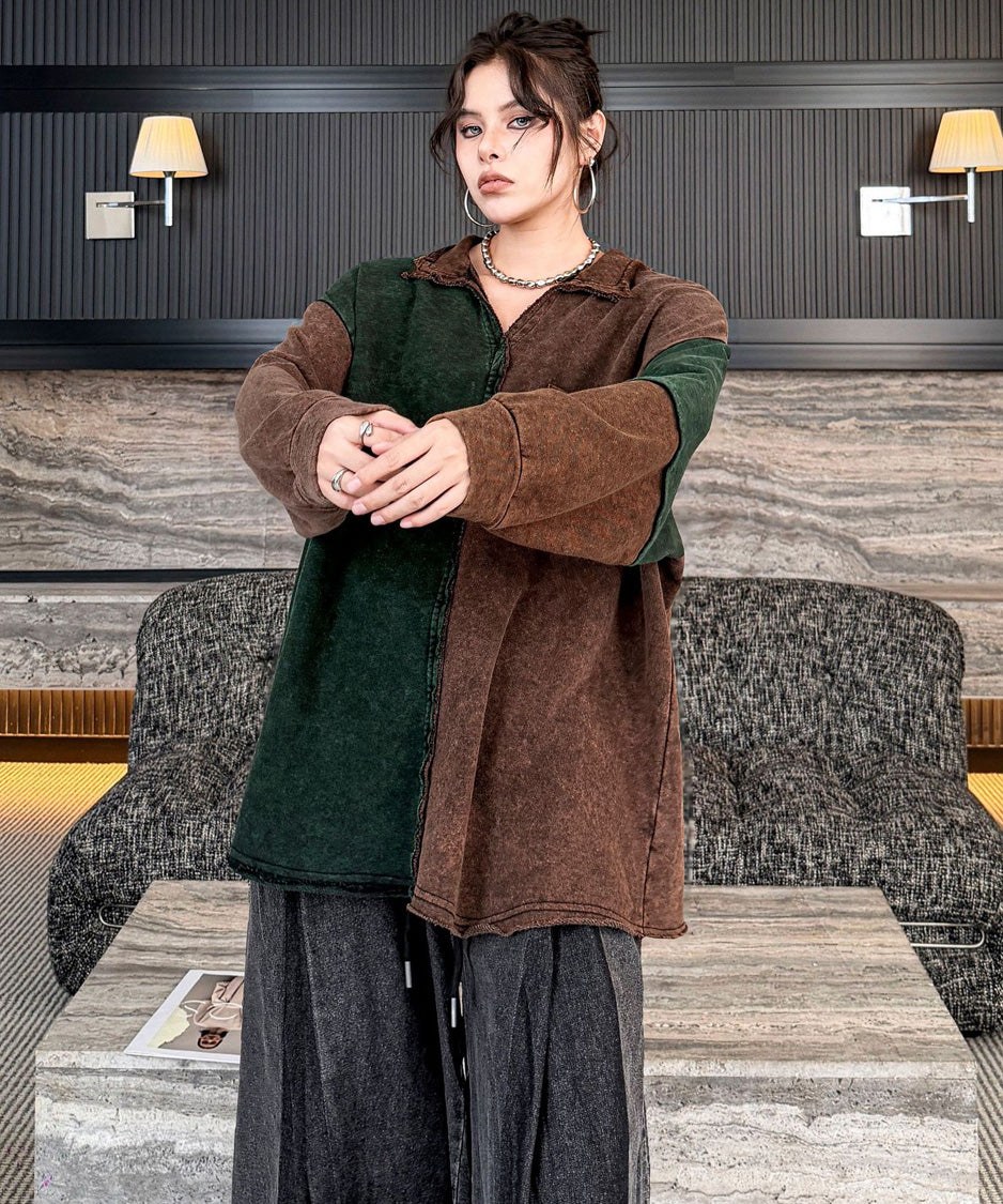 Split Panel Collar Shirt