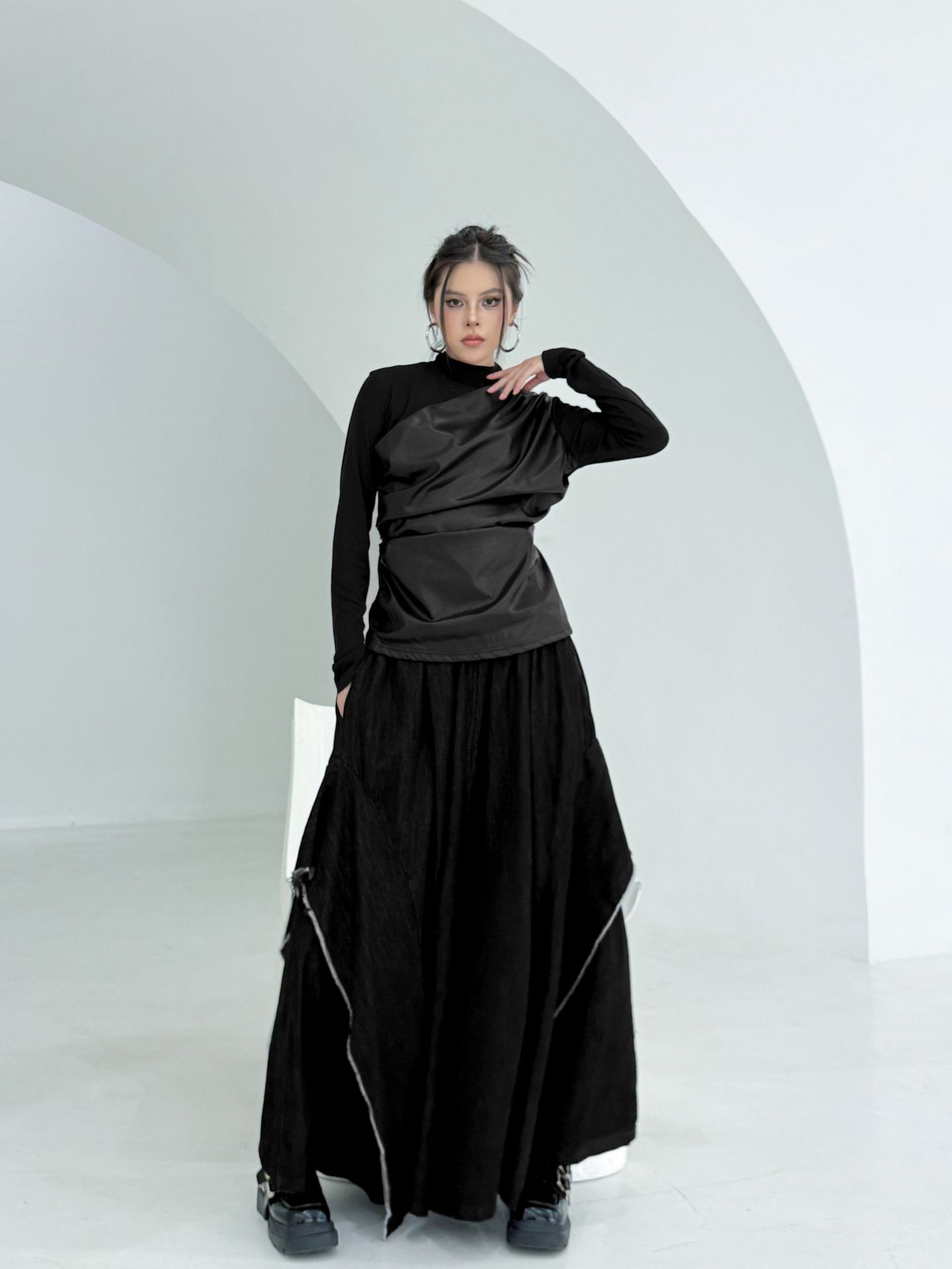 Frayed Flare Wide Pants