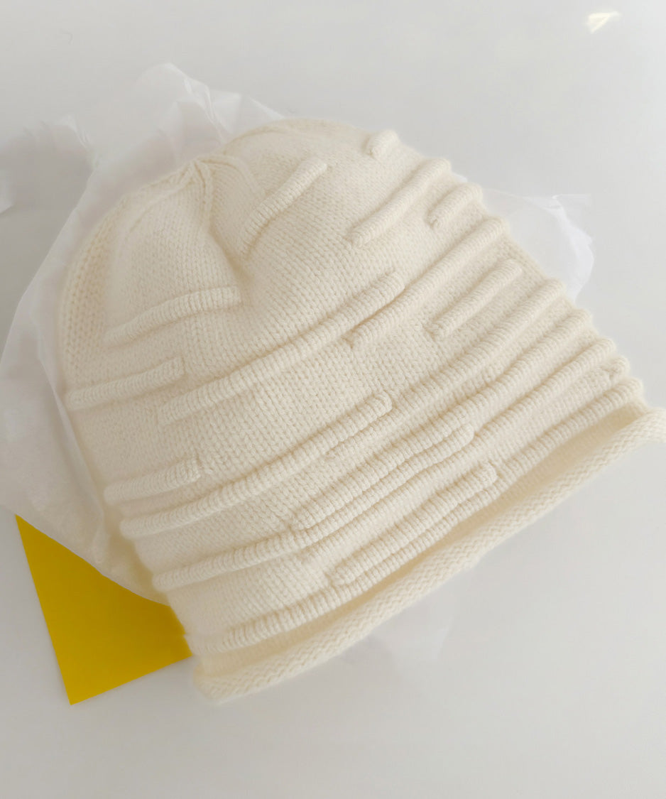 Sculpted Pleat Wool Beanie