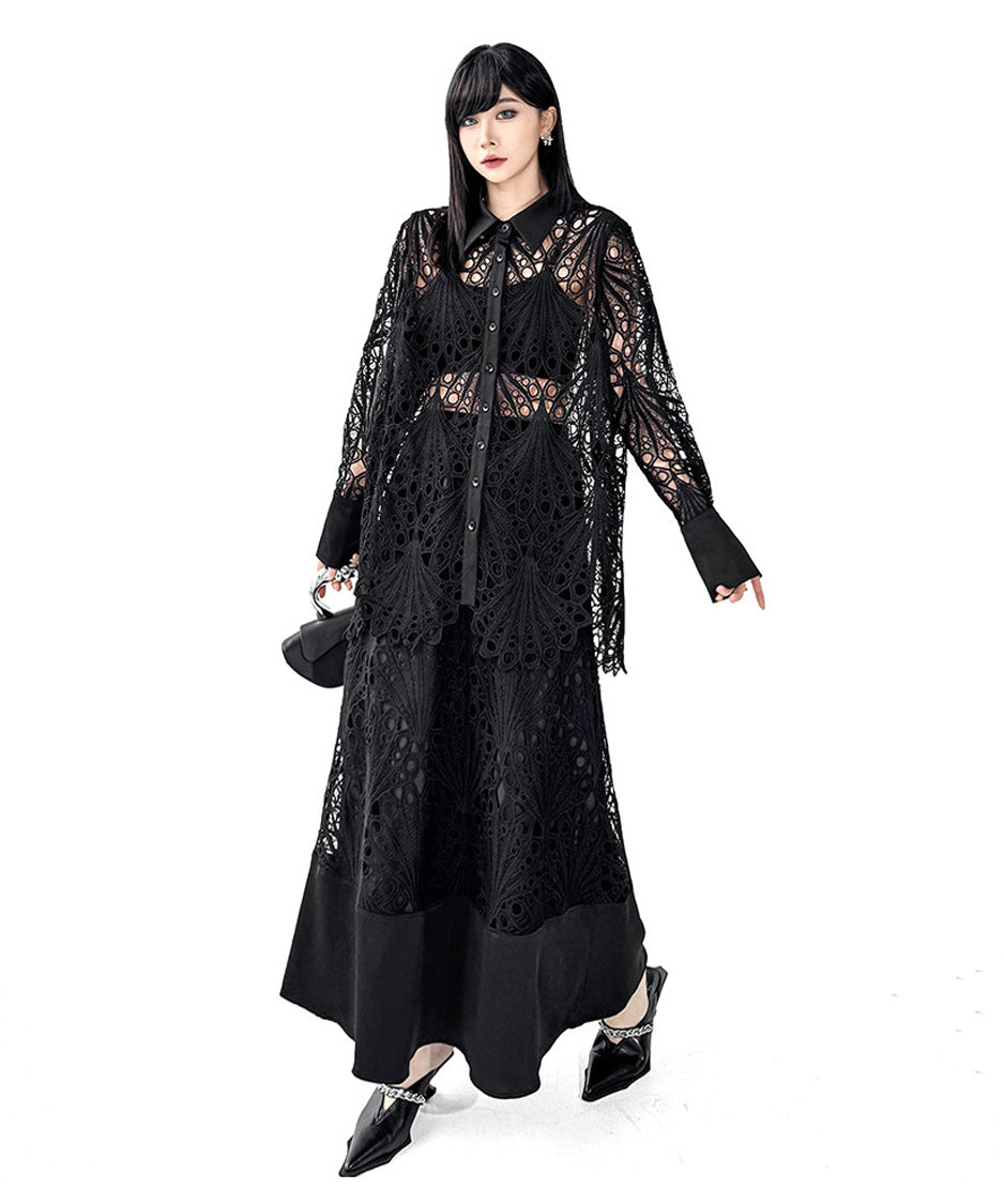 Lace Layer Blouse＆Skirt Co-ord
