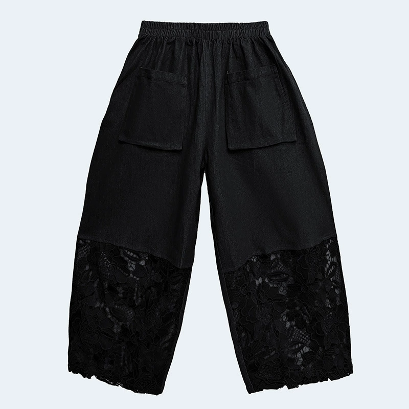 Lace Patchwork Wide Pants