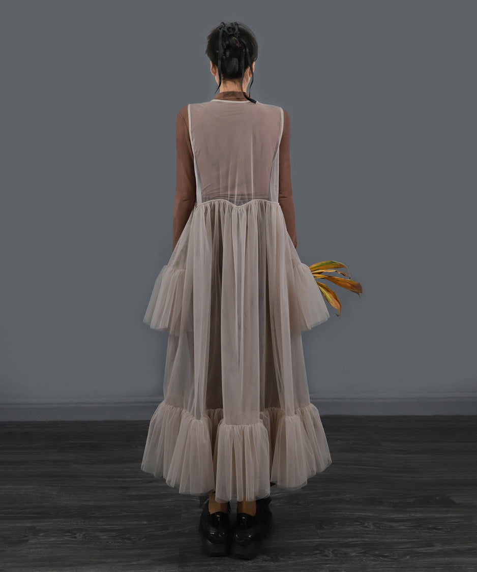 Sheer Cascade Dress