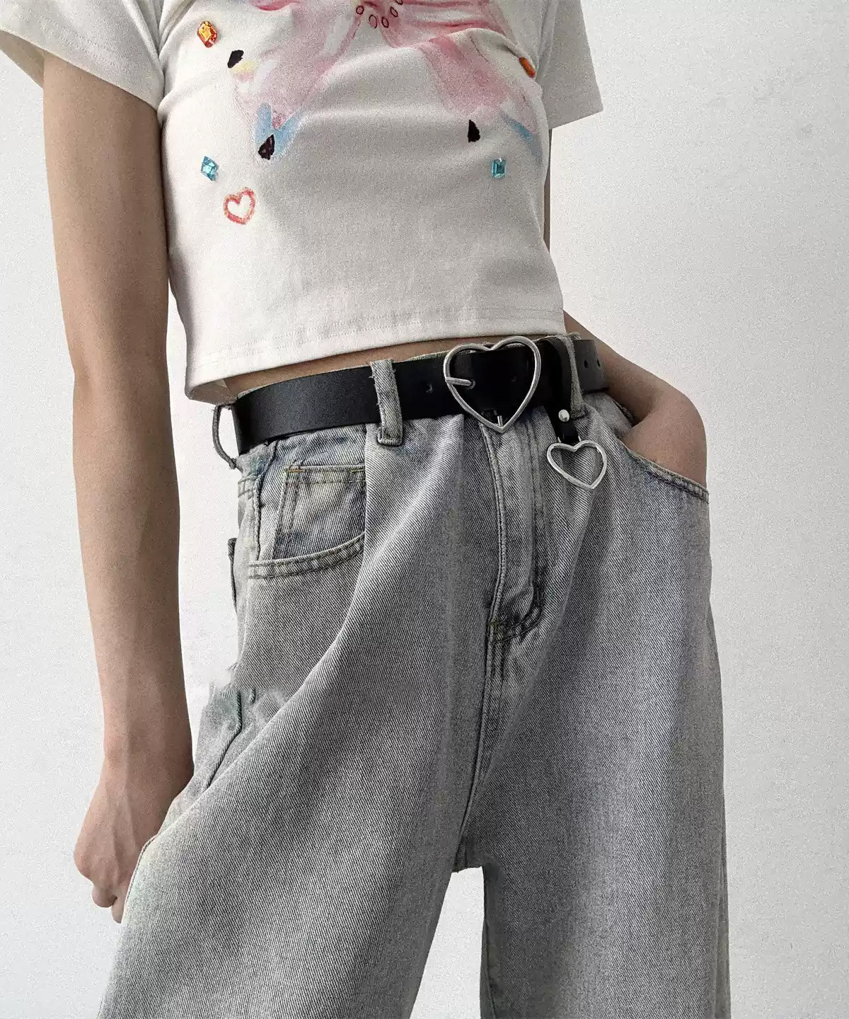 Heart Buckle Charm Belt