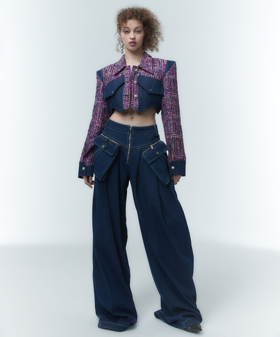 Tweed Crop Frame Jacket
