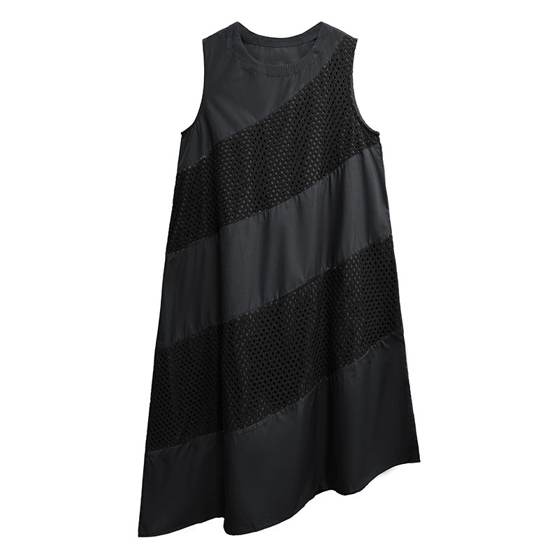 Diagonal Mesh Panel Dress
