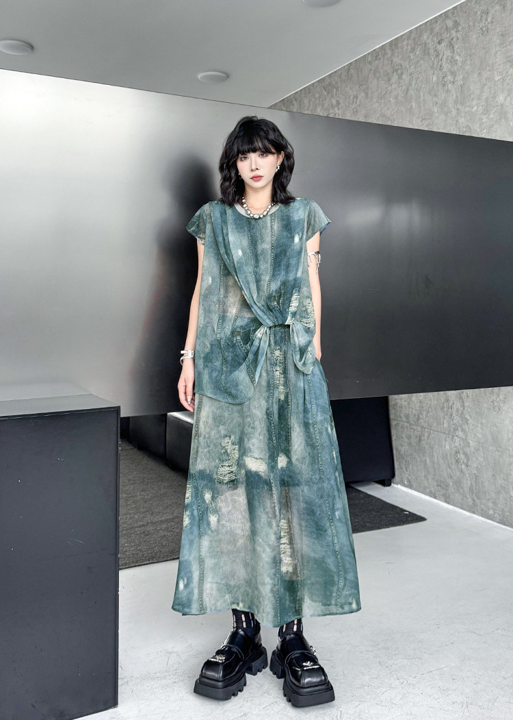 Floating Dye Top & Skirt Co-ord