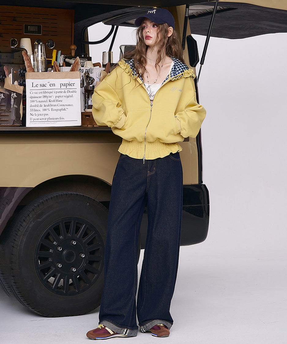 Frill Check Hoodie
