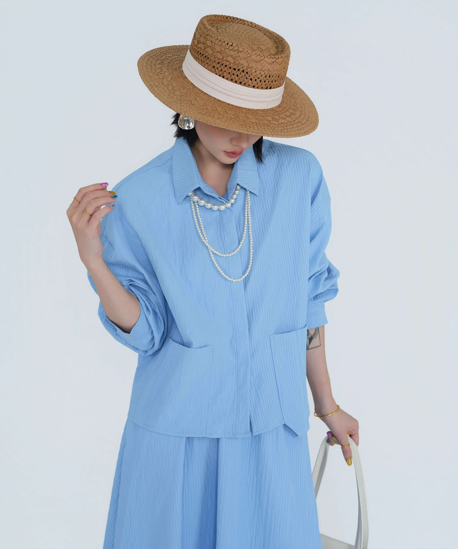 Soft Line Blouse＆Skirt Co-ord