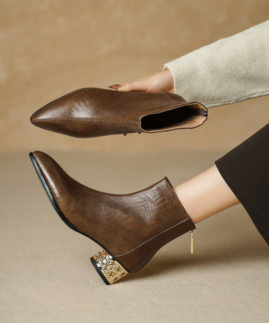Filigree Heel Ankle Boots