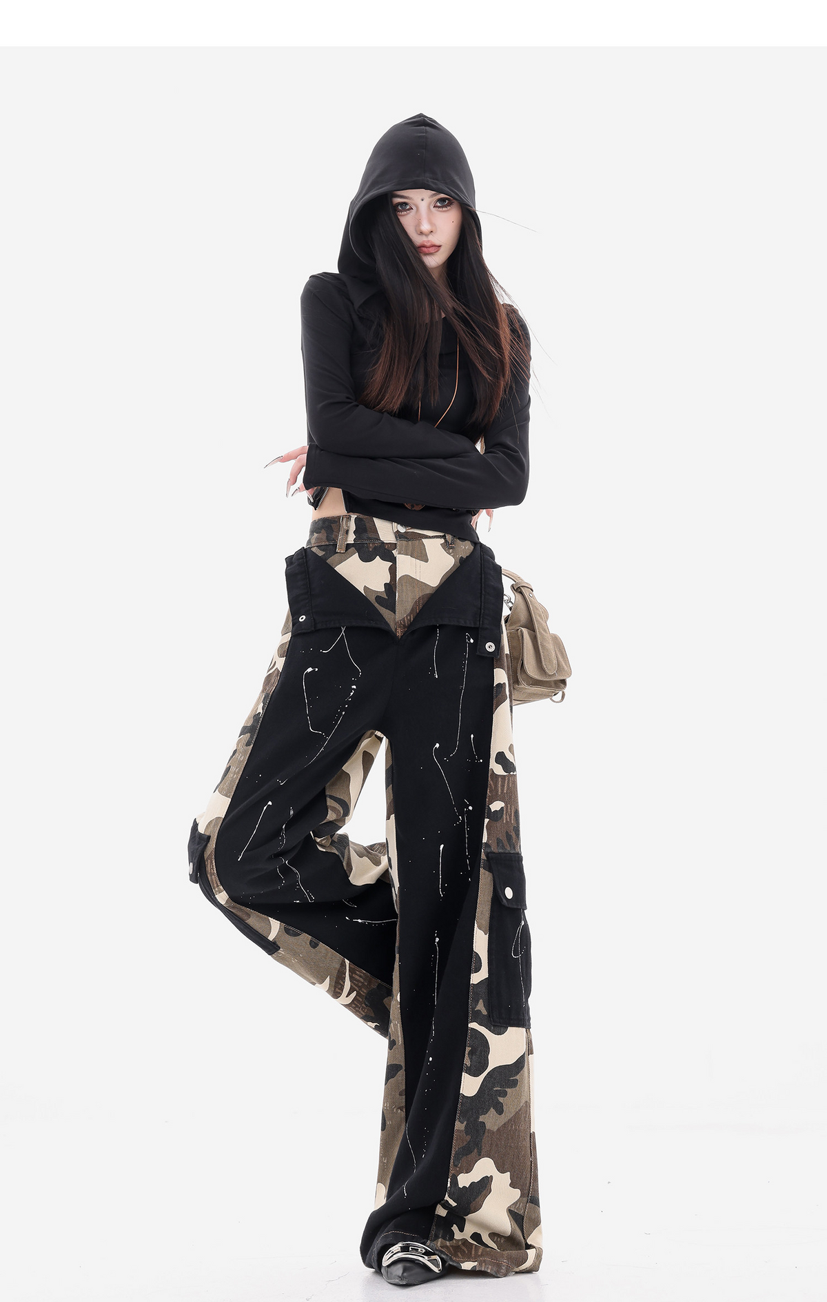 Camouflage Docking Wide Cargo Pants