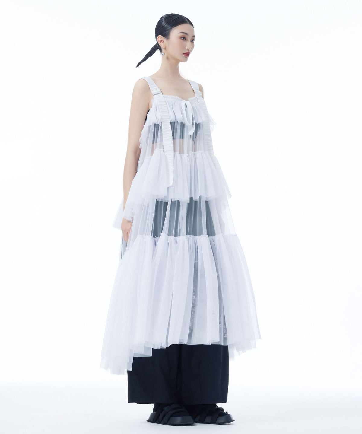 Tulle Tiered Camisole Layer Top