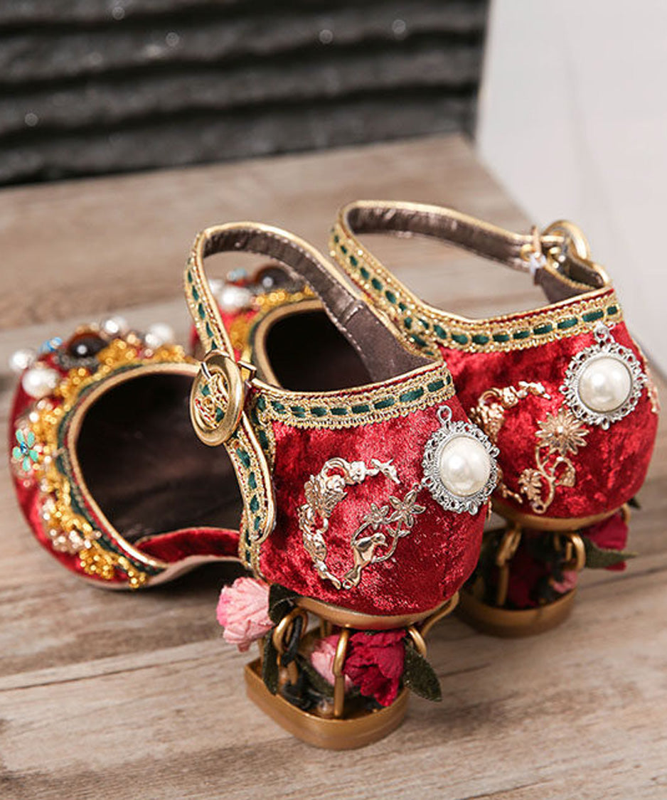 Rose Cage Heel Jewel Pumps
