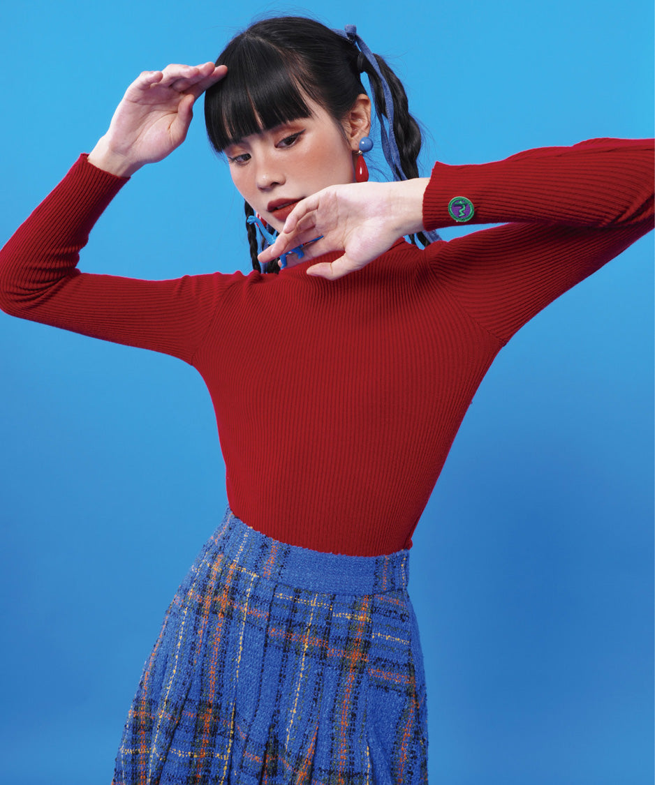 Rib Turtleneck Knit Top