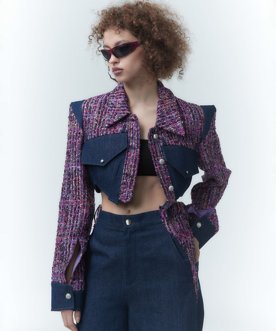 Tweed Crop Frame Jacket