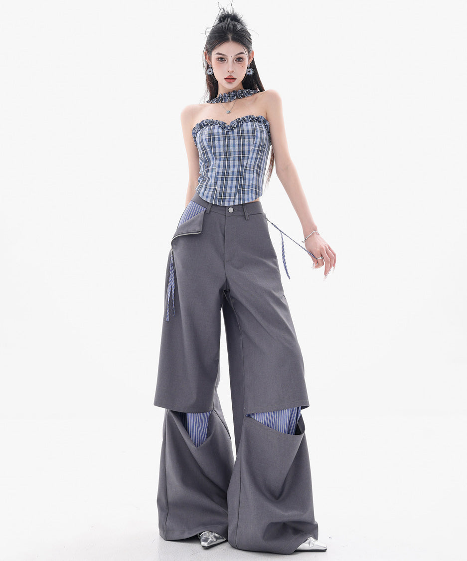 Zip Panel Layer Wide Pants