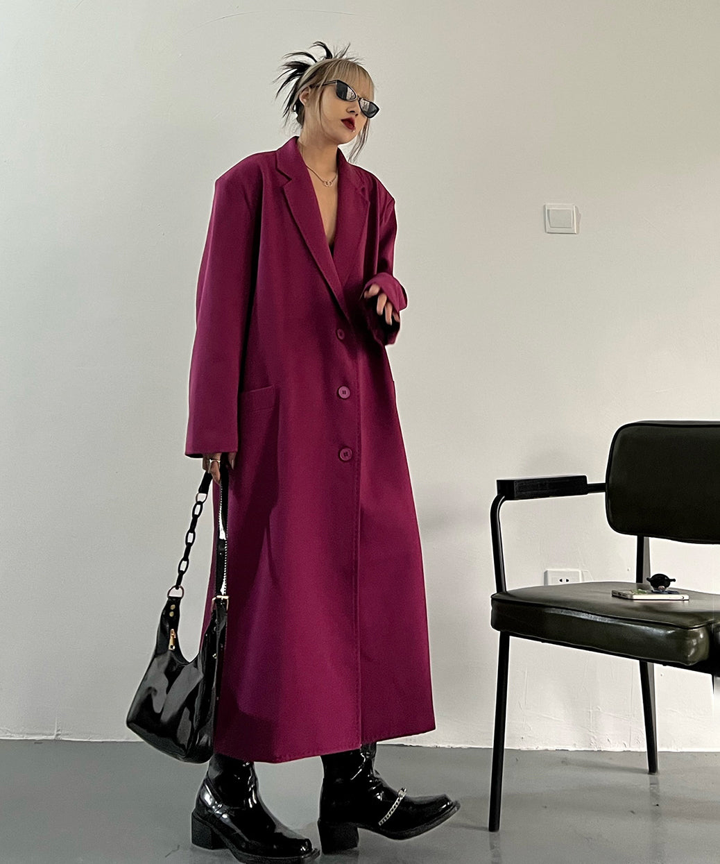 Magenta Long Coat