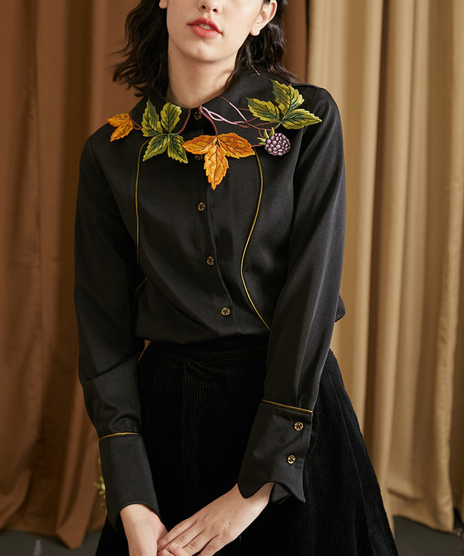 Berry Vine Embroidered Blouse