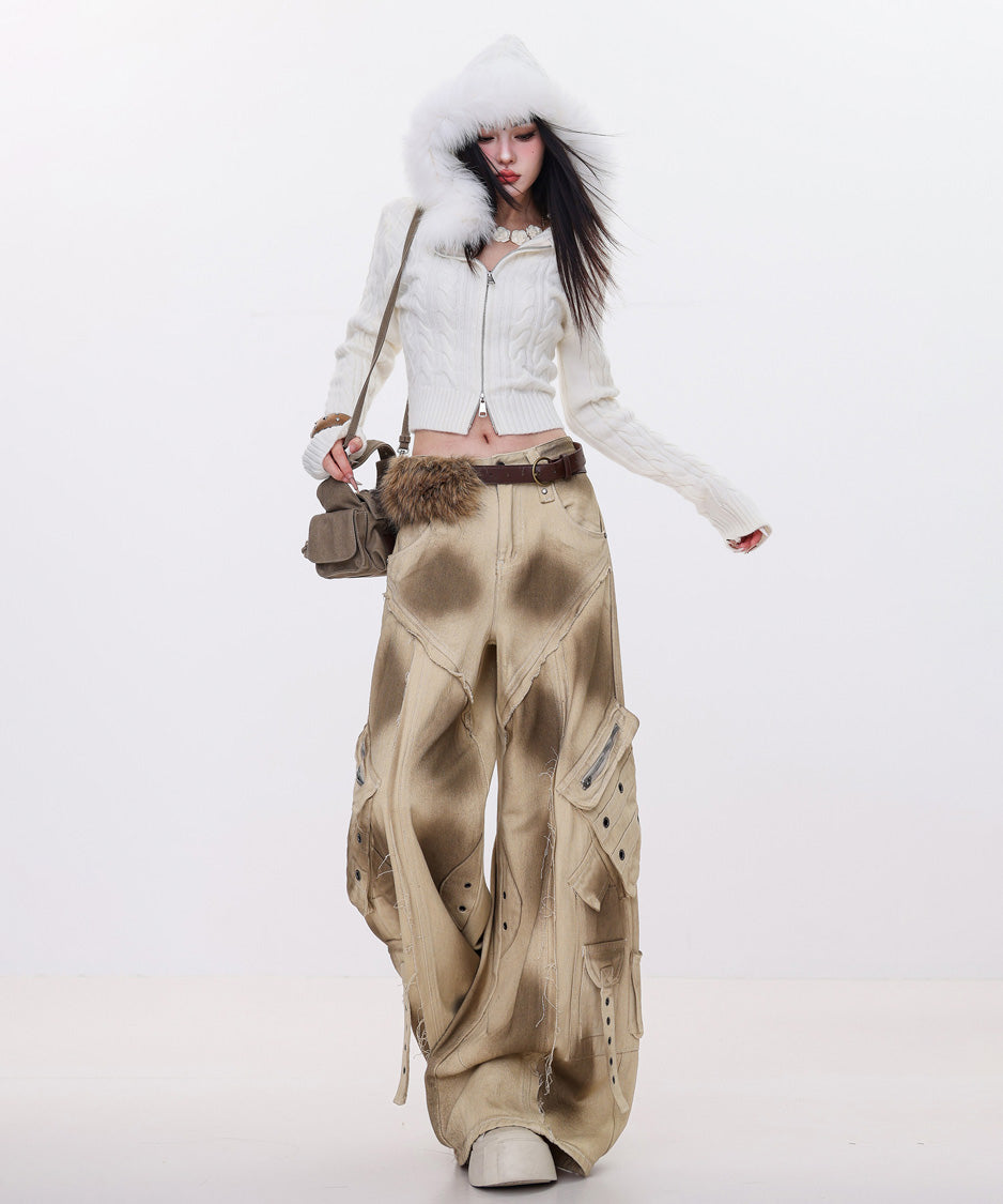Dust Wash Multi Pocket Wide Pants