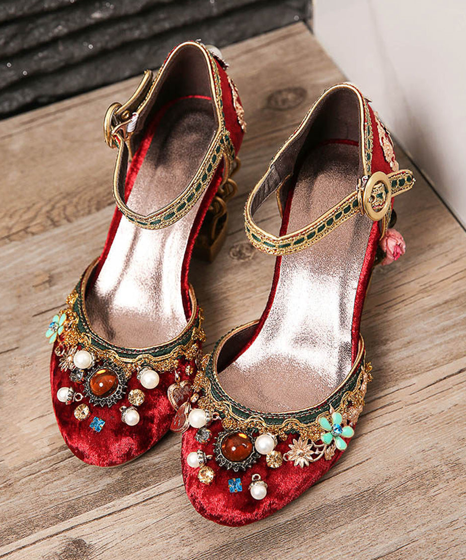 Rose Cage Heel Jewel Pumps