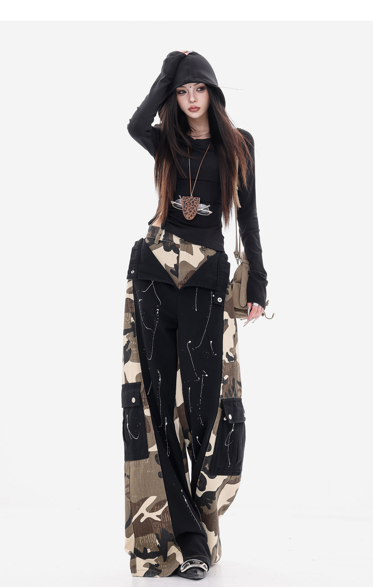 Camouflage Docking Wide Cargo Pants
