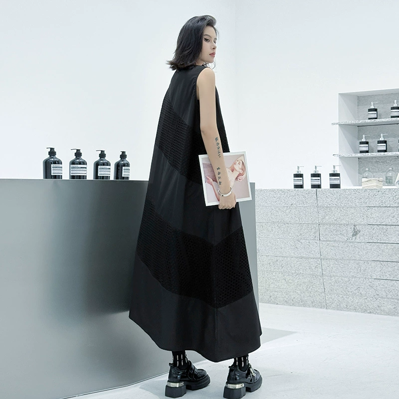 Diagonal Mesh Panel Dress