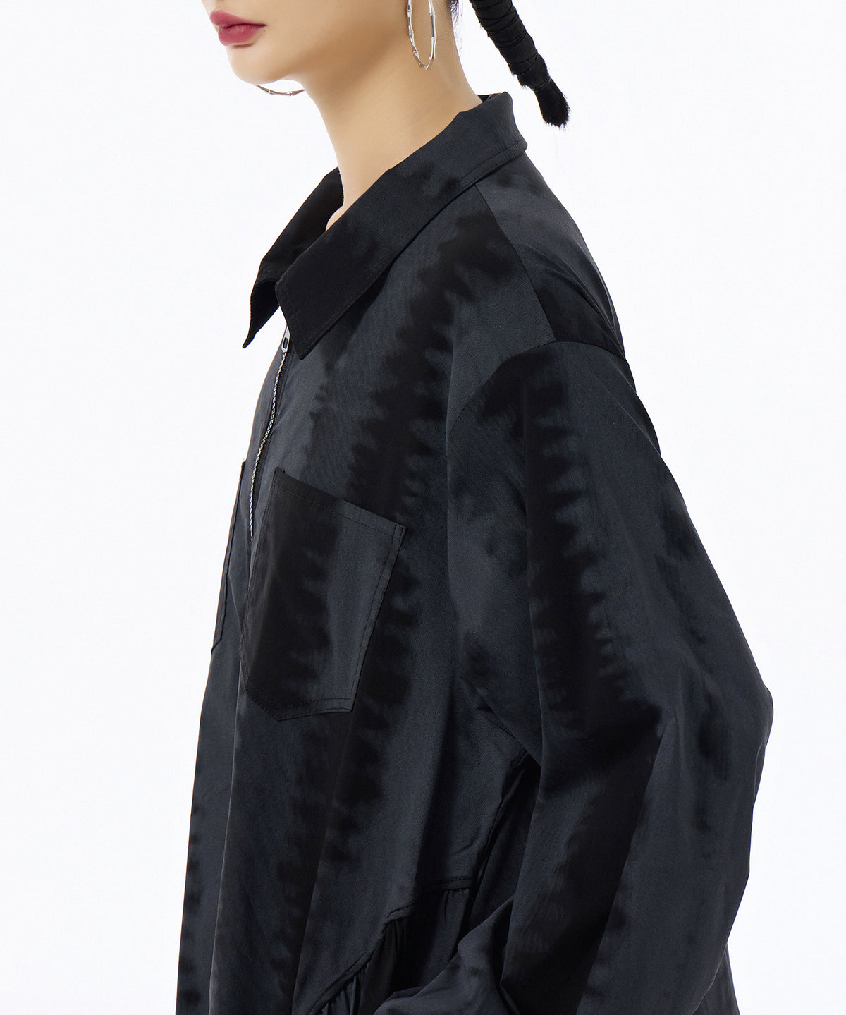 Glare Texture Zip Top