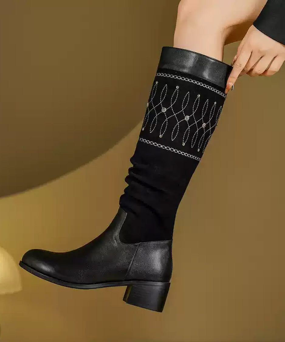 Ornament Embroidered Tall Boots