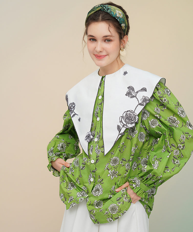 Playing Card Collar Line Shirt