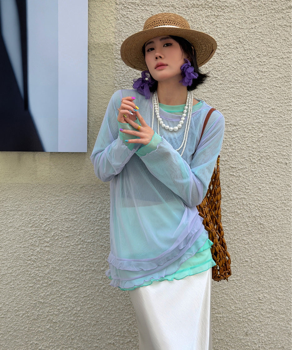 Mist Sheer Mesh Top