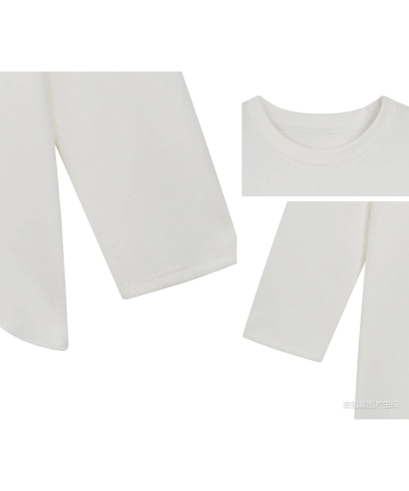 Wave Hem Long Sleeve Top