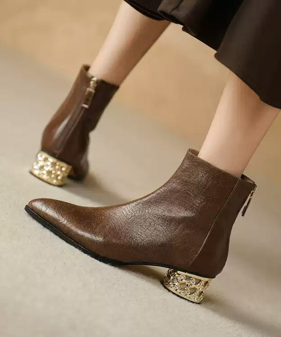 Filigree Heel Ankle Boots