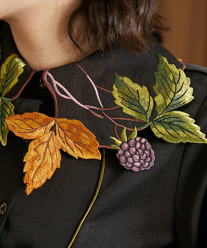 Berry Vine Embroidered Blouse