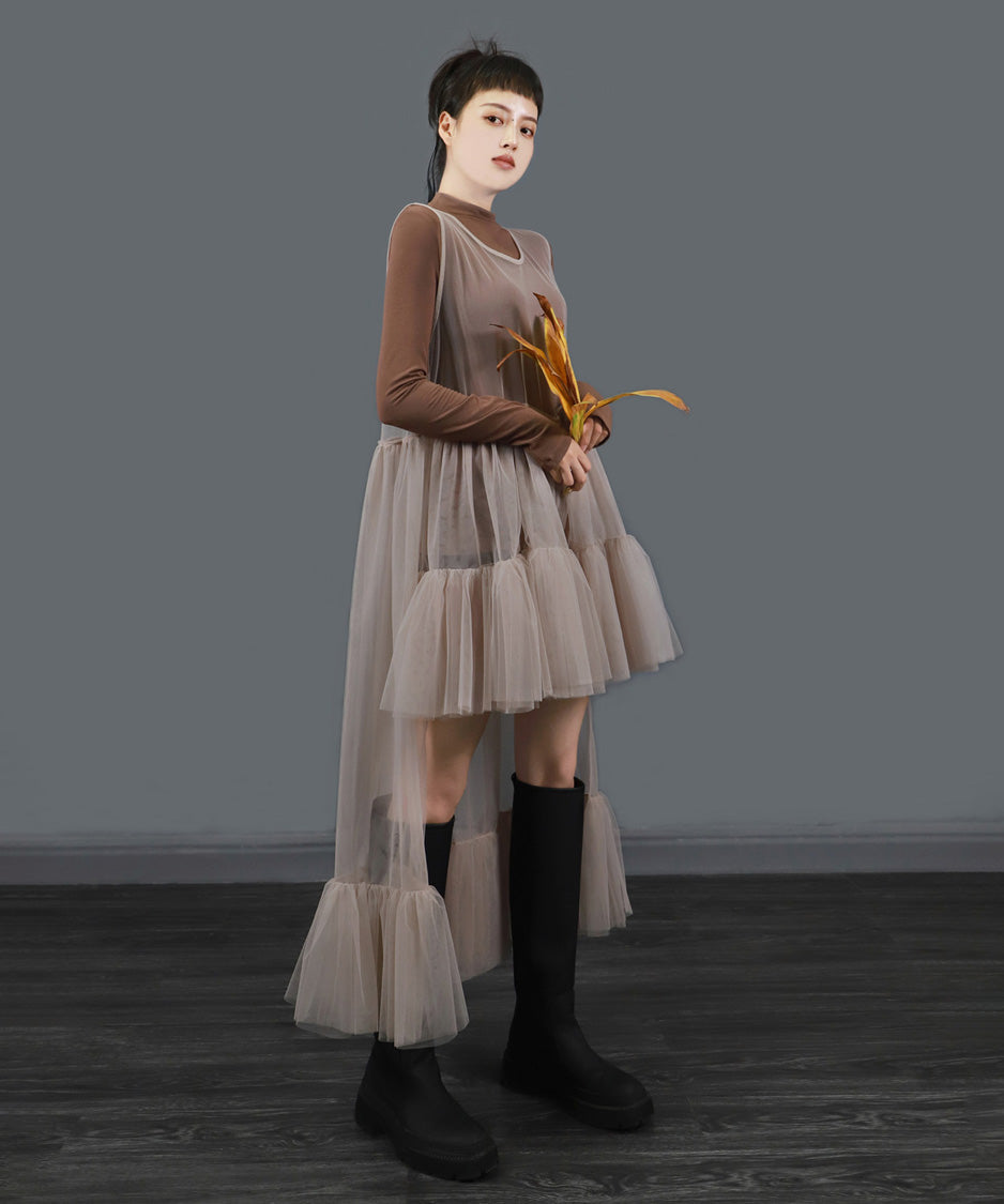 Sheer Cascade Dress