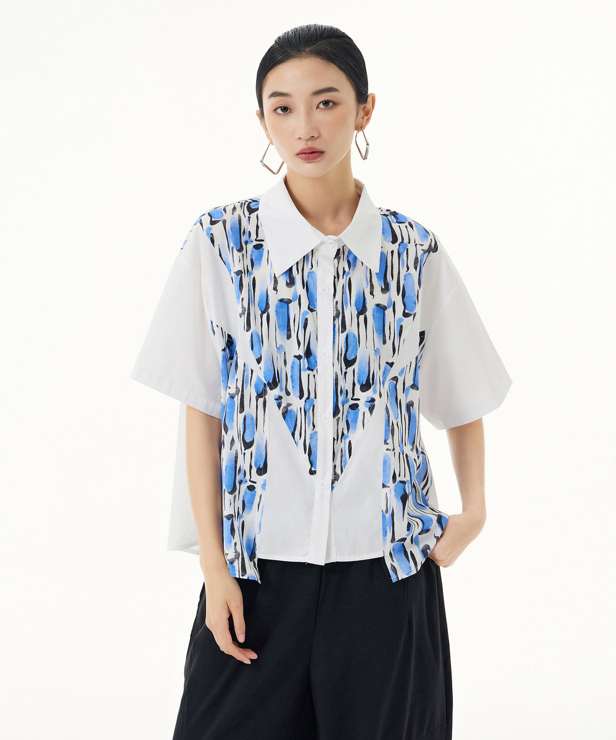 Blue Graphic Blouse