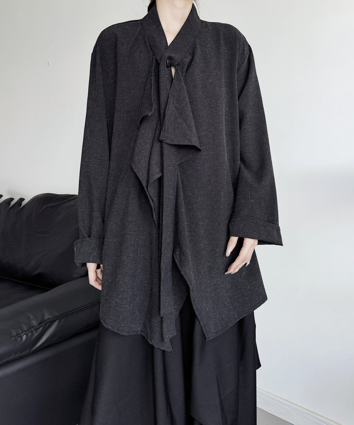 Draped Button Front Top