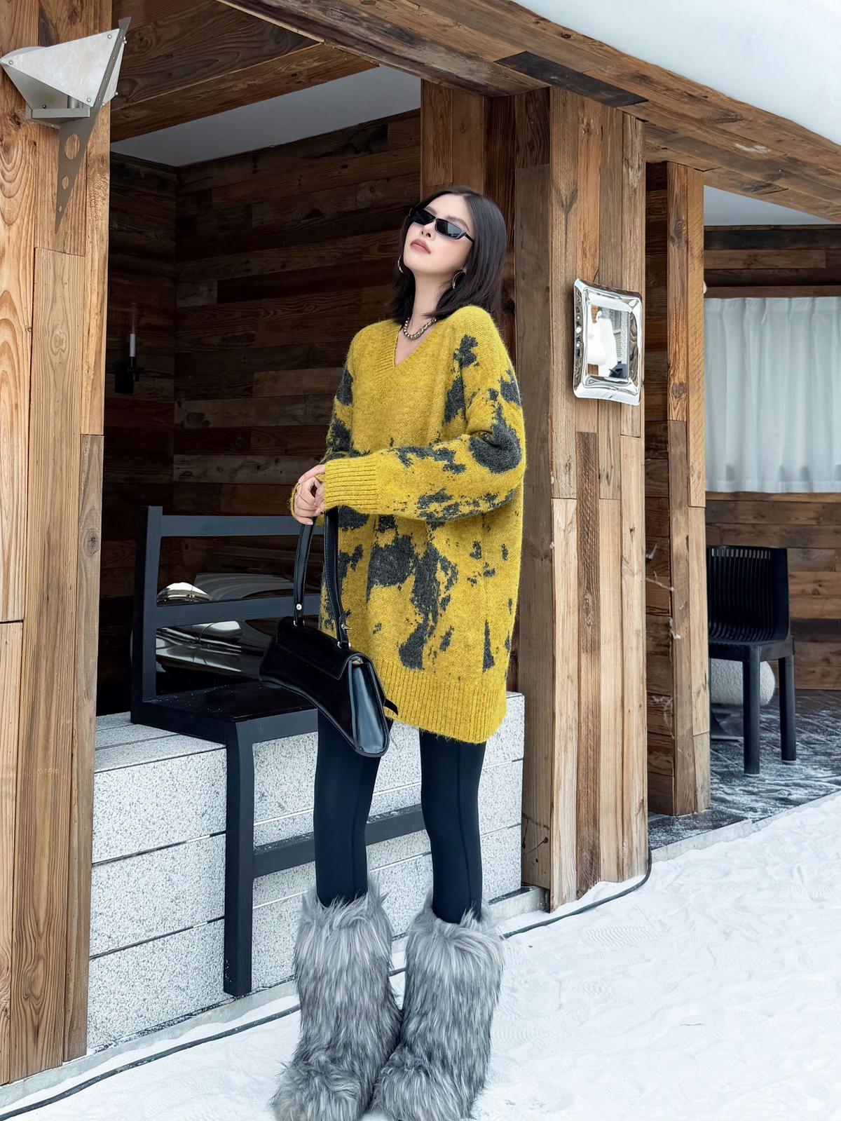 Abstract Dye Oversized Knit Top