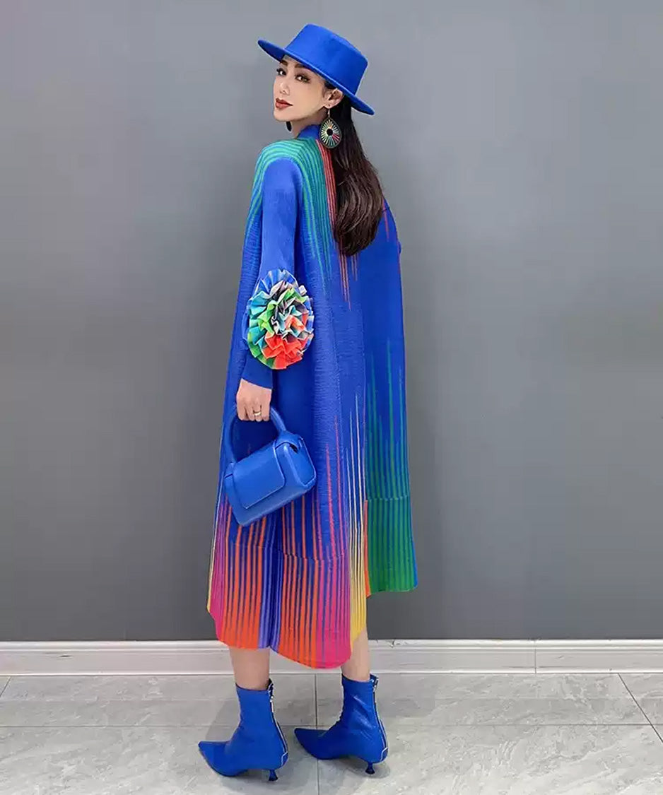 Gradient Pleats Long Dress