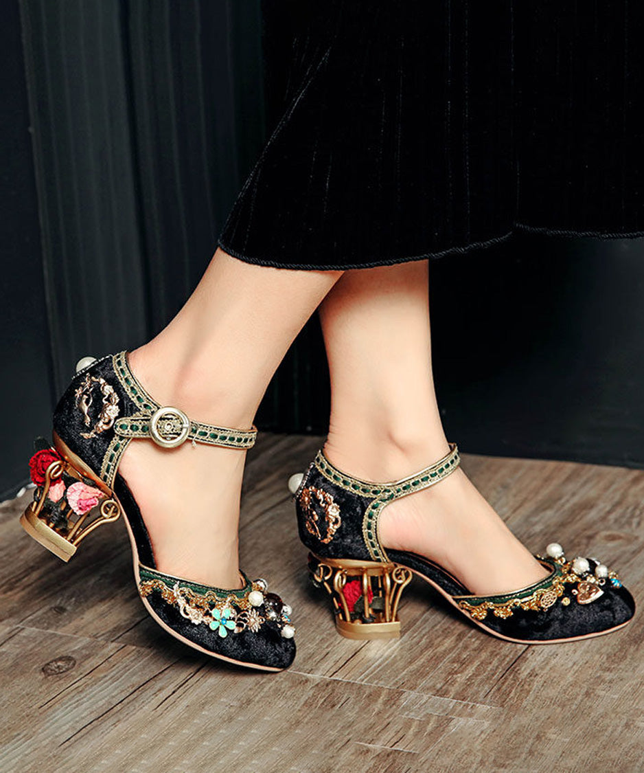 Rose Cage Heel Jewel Pumps