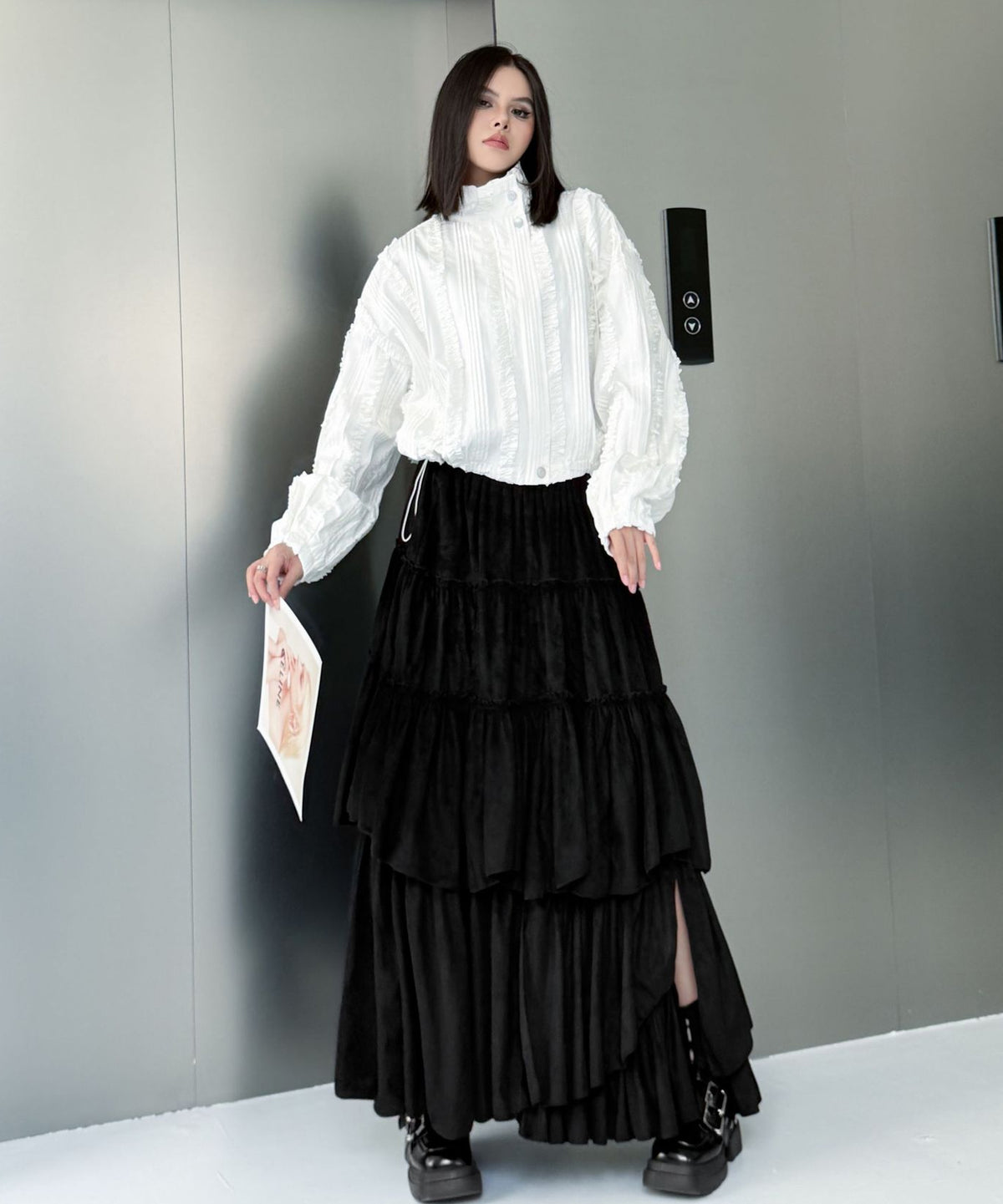 Layered Volume Maxi Skirt