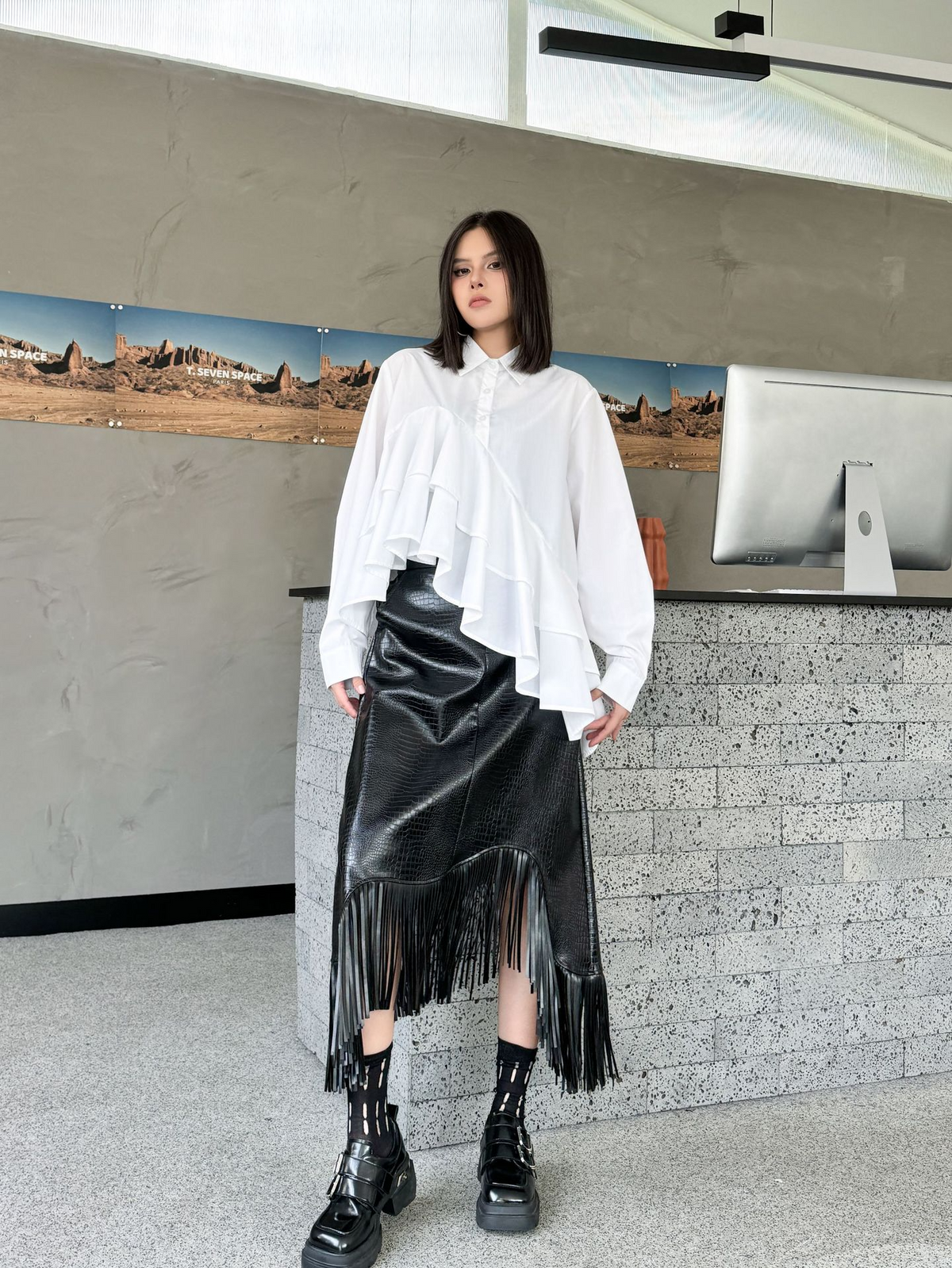 Cascade Layer Frill Blouse
