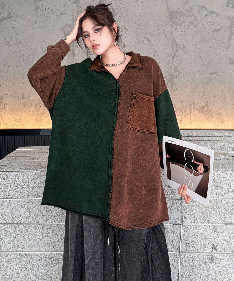 Split Panel Collar Shirt
