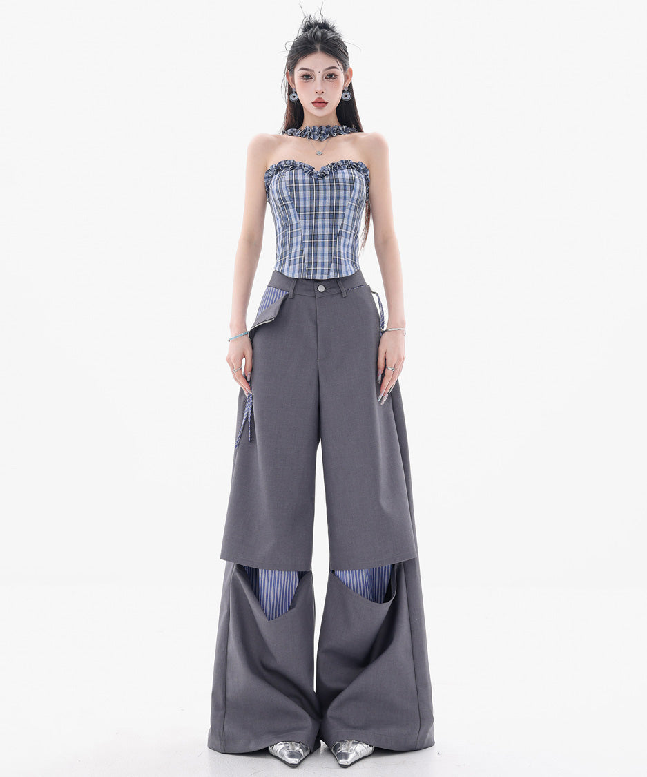 Zip Panel Layer Wide Pants