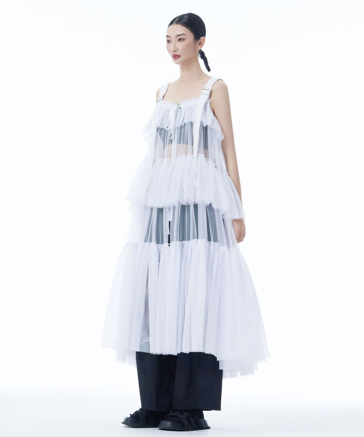 Tulle Tiered Camisole Layer Top