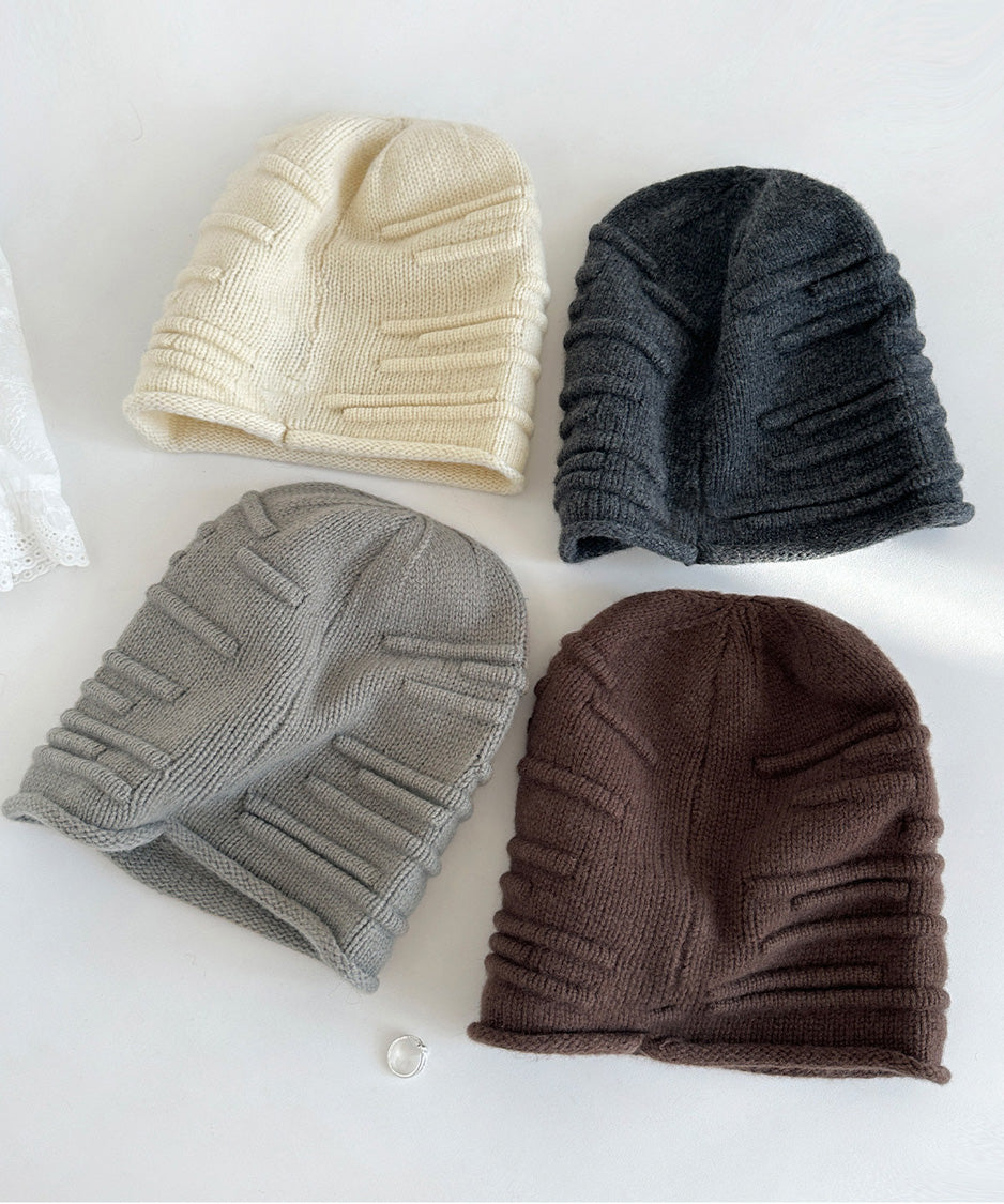 Sculpted Pleat Wool Beanie