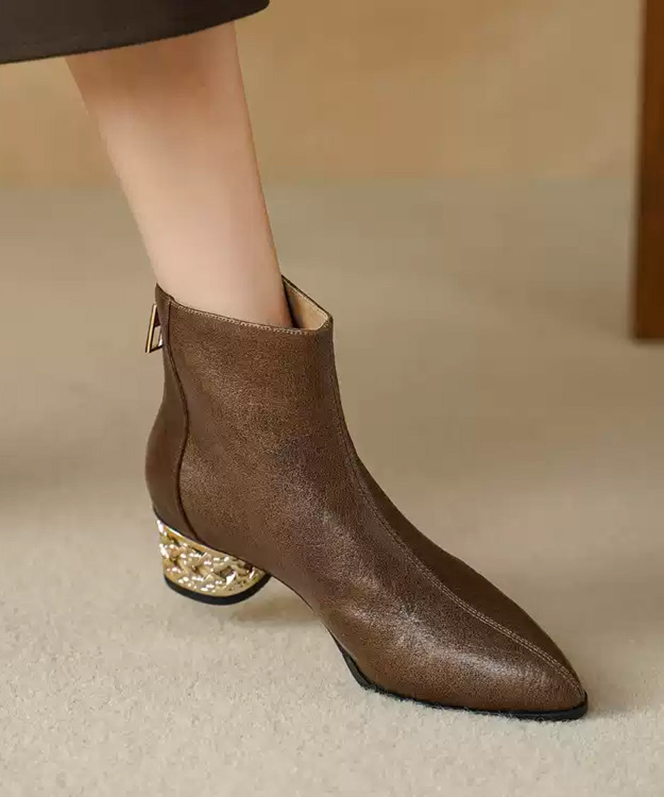 Filigree Heel Ankle Boots