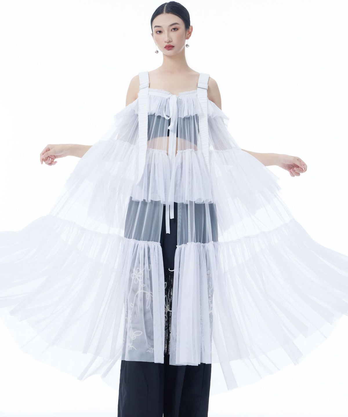 Tulle Tiered Camisole Layer Top