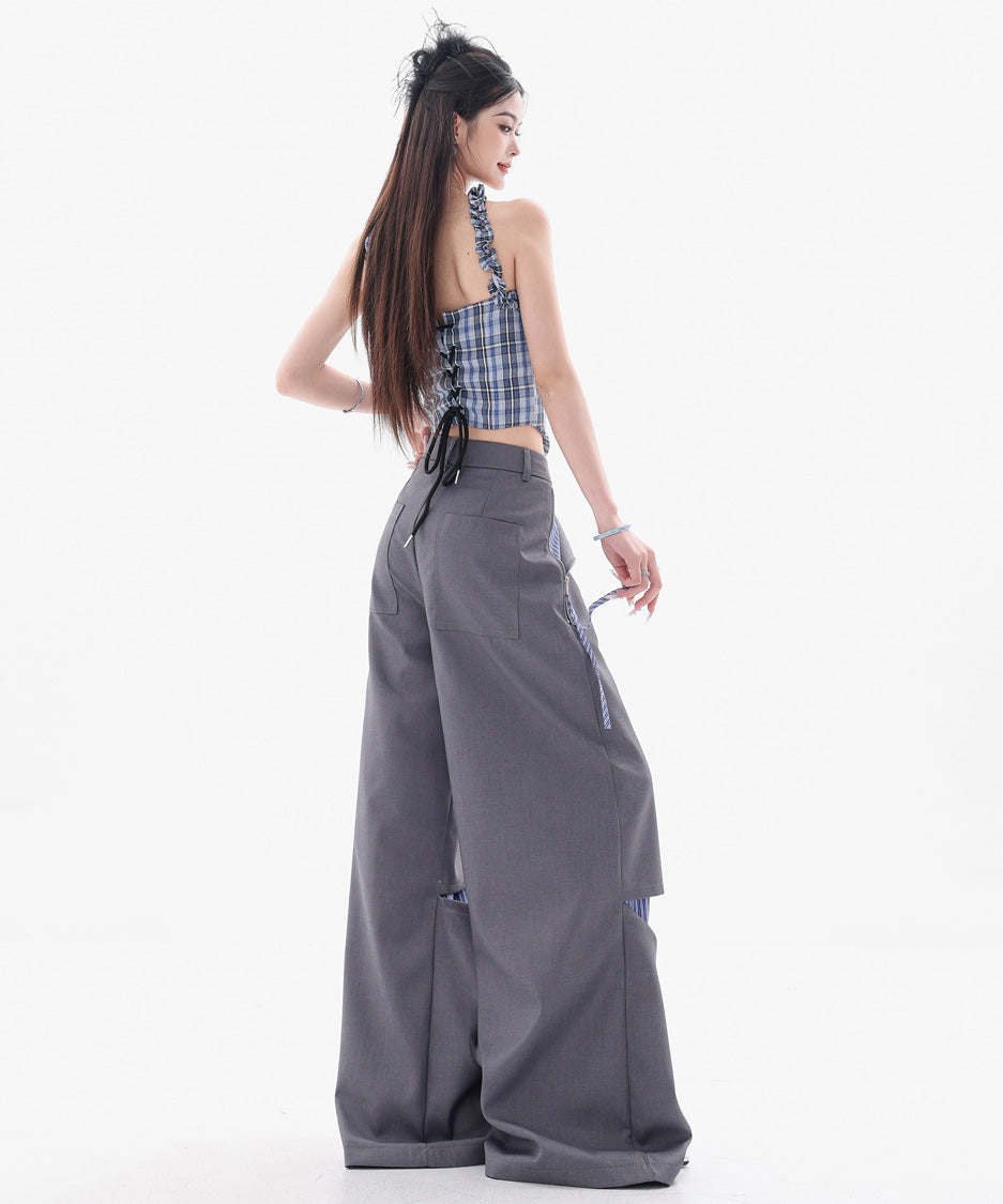 Zip Panel Layer Wide Pants
