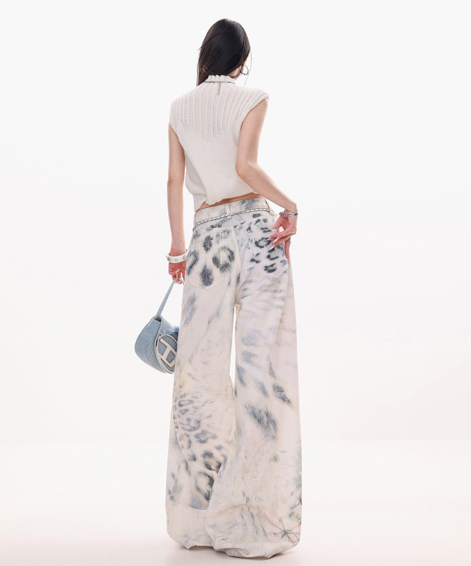 Ink Wash Wide Painter Pants