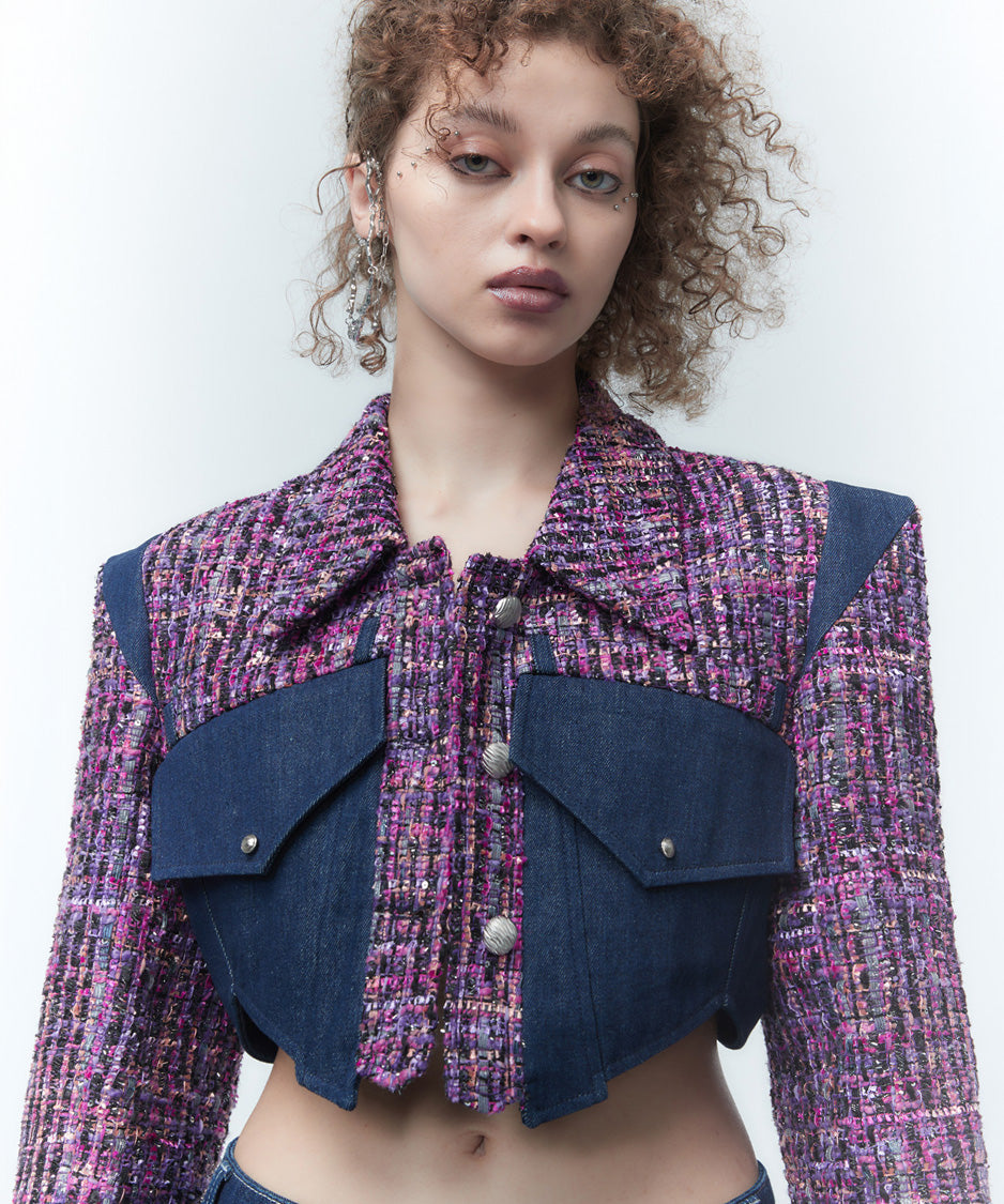 Tweed Crop Frame Jacket